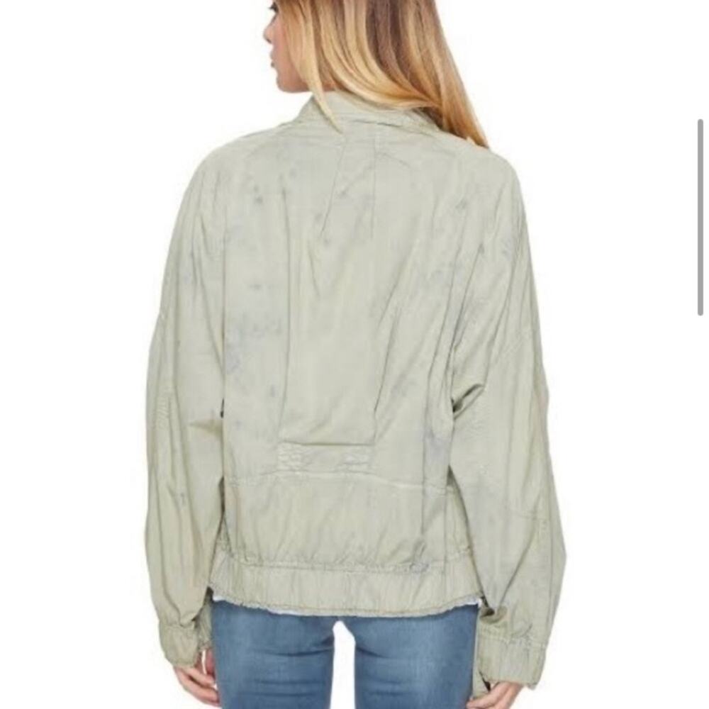 Free People Parachute Jacket in Marbled Green and Blue - Size S - Picture 2 of 6